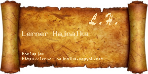 Lerner Hajnalka névjegykártya